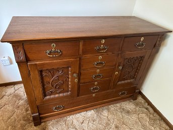 B3 Vintage Oak Buffet 22.5'd X 37'H X 54'w