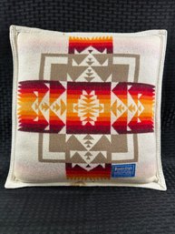 H112 Pendleton Throw Pillow 15.5' X 16' (Small Edge Stains)