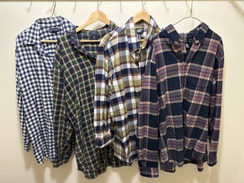 H117 (4) Lands End Long Sleeve Shirts XL-tall