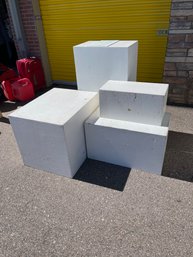 #1 Set Four Wood Cube Display Boxes Needs Paint LOCAL PICKUP ONLY