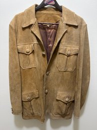 H145 Vintage Mens Suede Leather Coat No Tag Size 42