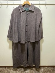 H147 Vintage Wool Cape Coat 62-64' Long