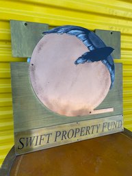 S-157 Copper And Brass Solid Metal Sculptural Sign 23x29' LOCAL PICKUP ONLY