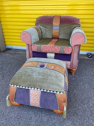 S-173 Special Custom Made For A King Chair And Foot Stool Artist Signed Robert A. Harmon - LOCAL PICKUP
