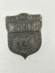 A1 Alabama Chauffeur Badge 1924 #3413 (no Pin Back)