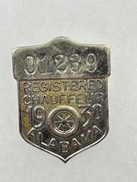 A2 Alabama Chauffeur Badge 1930 #01239