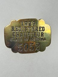 A15 Arizona Chauffeur Badge 1929 #5052