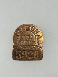 A22 Arizona Chauffeur Badge 1937 #5926