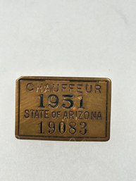A32 Arizona Chauffeur Badge 1951 #19093