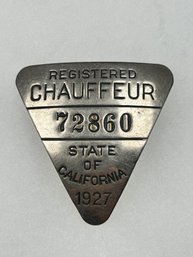 A34 California Chauffeur Badge 1927 #72860