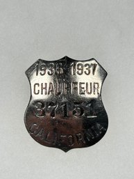 A36 California Chauffeur Badge 1936-1937 #34073