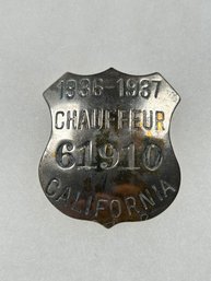A37 California Chauffeur Badge 1936-1937 #37151