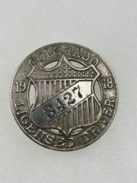 A50 Colorado Chauffeur Badge 1918 #3427