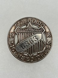 A52 Colorado Chauffeur Badge 1918 #6363