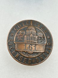 A57 Colorado Chauffeur Badge 1919 #161