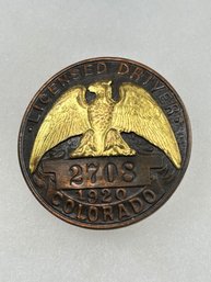 A61 Colorado Chauffeur Badge 1920 #2956