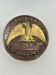 A63 Colorado Chauffeur Badge 1920 #2812