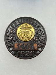 A64 Colorado Chauffeur Badge 1921 #1417