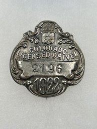 A68 Colorado Chauffeur Badge 1922 #2196