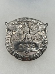 A72 Colorado Chauffeur Badge 1923 #4689