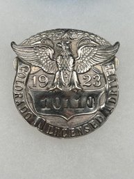 A73 Colorado Chauffeur Badge 1923 #10110
