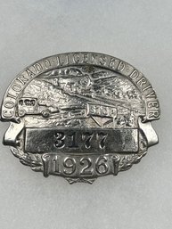 A79 Colorado Chauffeur Badge 1926 #3177
