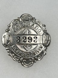 A91 Colorado Chauffeur Badge 1929 #3293