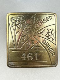 A113 Colorado Chauffeur Badge 1934  #461