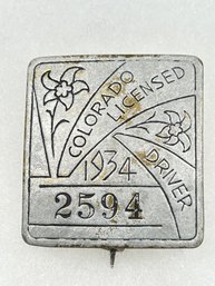 A116 Colorado Chauffeur Badge 1934  #2594