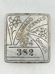 A119 Colorado Chauffeur Badge 1934  #382
