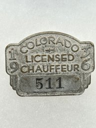 A124 Colorado Chauffeur Badge 1936  #511