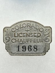 A128 Colorado Chauffeur Badge 1936  #1968