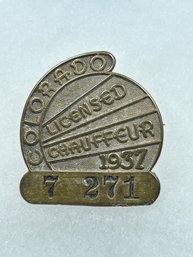 A129 Colorado Chauffeur Badge 1937  #7-271