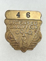 A134 Colorado Chauffeur Badge 1938  #4 6