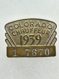 A141 Colorado Chauffeur Badge 1939  #1-7670