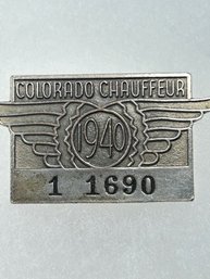A142 Colorado Chauffeur Badge 1940  #1-1690