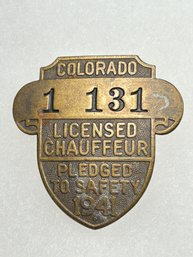 A146 Colorado Chauffeur Badge 1941  #1-131