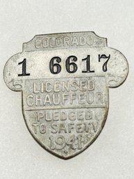 A147 Colorado Chauffeur Badge 1941  #1-6617