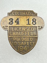 A149 Colorado Chauffeur Badge 1941  #34-18