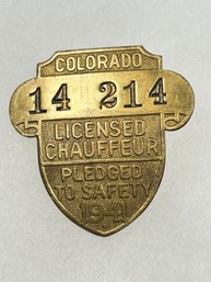 A150 Colorado Chauffeur Badge 1941  #14-214