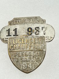 A154 Colorado Chauffeur Badge 1941  #11-937