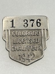 A156 Colorado Chauffeur Badge 1942  #1-376