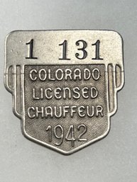 A157 Colorado Chauffeur Badge 1942  #1-131