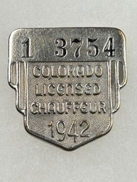 A159 Colorado Chauffeur Badge 1942  #1-3754