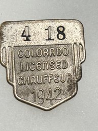 A160 Colorado Chauffeur Badge 1942  #4-18
