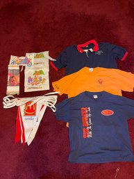 108 -  McDonalds Crew Shirts And T-shirt Size XL Plus Flag Hanger, Toy Story Promotion, Birthday  Items