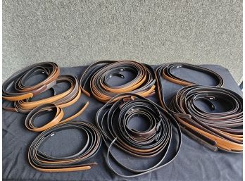 S96 - Calf Skin Leather Belt Lot Blanks - 31' To 39' - 1' To 1.25' Wide - 53 Pieces