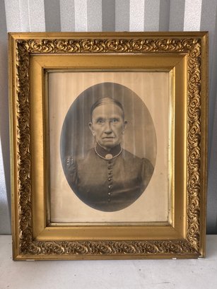 Large Antique Photo Of Woman
