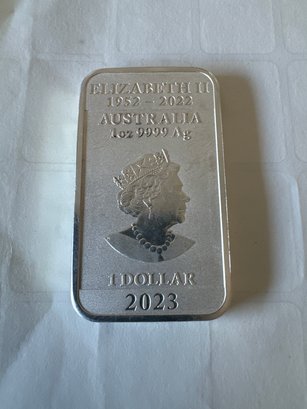 Stunning The Queen Elizabeth II YEAR OF DRAGON Coin 1oz .999 Fine Silver Bar 2023