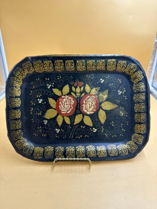 1950s To 1960s Tole Painted Tin Serving Tray